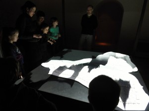 Videomapping=světelná projekce na 3D model  dle mluveného komentáře (model Starého a Nového Města, Malé Strany a Vyšehradu)